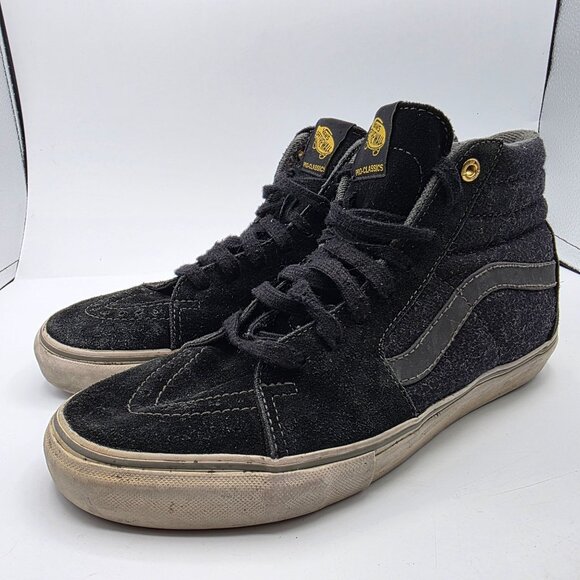 Vans Pro Classics Mens Size 8 Black Professional Skateboard Shoes High Top Suede - Picture 4 of 13